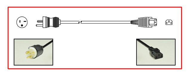 Hospital Grade NEMA 5-20 plug to straight C-13 connector - Hospital Grade Power Cord