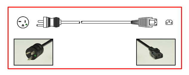 Hospital Grade NEMA 6-20 plug to straight C-13 connector - Hospital Grade Power Cord