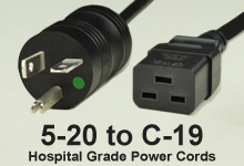 Hospital Grade NEMA 5-20 Hospital Grade Power Cord